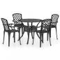 Preview: ARDEBO.de - 5-tlg. Bistro-Set Aluminiumguss Schwarz