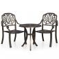 Preview: ARDEBO.de - 3-tlg. Bistro-Set Aluminiumguss Bronzen