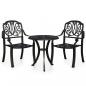 Preview: ARDEBO.de - 3-tlg. Bistro-Set Aluminiumguss Schwarz