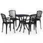 Preview: ARDEBO.de - 5-tlg. Bistro-Set Aluminiumguss Schwarz