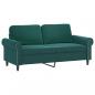 Preview: ARDEBO.de - 2-Sitzer-Sofa Dunkelgrün 140 cm Samt