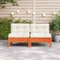 Preview: Gartensofa ohne Armlehnen mit Kissen Wachsbraun Kiefernholz