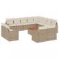 Preview: 13-tlg. Garten-Sofagarnitur mit Kissen Beige Poly Rattan