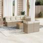 Preview: ARDEBO.de - 8-tlg. Garten-Sofagarnitur mit Kissen Beige Poly Rattan