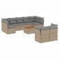 Preview: ARDEBO.de - 10-tlg. Garten-Sofagarnitur mit Kissen Beige Poly Rattan