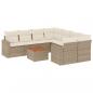 Preview: ARDEBO.de - 9-tlg. Garten-Sofagarnitur mit Kissen Beige Poly Rattan