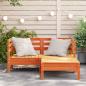 Preview: Gartensofa 2-Sitzer mit Hocker Wachsbraun Massivholz Kiefer