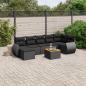 Preview: ARDEBO.de - 8-tlg. Garten-Sofagarnitur mit Kissen Schwarz Poly Rattan