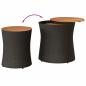 Preview: Garten-Beistelltische 2 Stk. mit Holzplatte Schwarz Poly Rattan