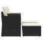 Preview: Gartensofa 2-Sitzer mit Hockern Schwarz Poly Rattan