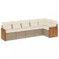 Preview: ARDEBO.de - 6-tlg. Garten-Sofagarnitur mit Kissen Beige Poly Rattan