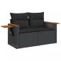 Preview: 9-tlg. Garten-Sofagarnitur mit Kissen Schwarz Poly Rattan