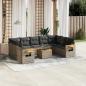 Preview: 10-tlg. Garten-Sofagarnitur mit Kissen Grau Poly Rattan