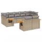 Preview: 9-tlg. Garten-Sofagarnitur mit Kissen Beige Poly Rattan