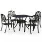 Preview: ARDEBO.de - 5-tlg. Bistro-Set Aluminiumguss Schwarz