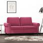 Preview: ARDEBO.de - 2-Sitzer-Sofa Weinrot 120 cm Samt