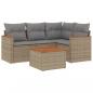 Preview: 5-tlg. Garten-Sofagarnitur mit Kissen Beige Poly Rattan