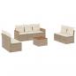 Preview: ARDEBO.de - 8-tlg. Garten-Sofagarnitur mit Kissen Beige Poly Rattan