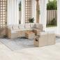 Preview: ARDEBO.de - 10-tlg. Garten-Sofagarnitur mit Kissen Beige Poly Rattan