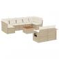 Preview: 10-tlg. Garten-Sofagarnitur mit Kissen Beige Poly Rattan