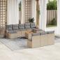 Preview: ARDEBO.de - 11-tlg. Garten-Sofagarnitur mit Kissen Beige Poly Rattan