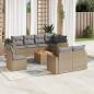 Preview: ARDEBO.de - 9-tlg. Garten-Sofagarnitur mit Kissen Beige Poly Rattan