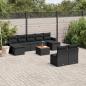 Preview: ARDEBO.de - 10-tlg. Garten-Sofagarnitur mit Kissen Schwarz Poly Rattan