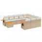 Preview: 11-tlg. Garten-Sofagarnitur mit Kissen Beige Poly Rattan