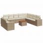 Preview: ARDEBO.de - 11-tlg. Garten-Sofagarnitur mit Kissen Beige Poly Rattan