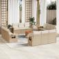 Preview: ARDEBO.de - 13-tlg. Garten-Sofagarnitur mit Kissen Beige Poly Rattan