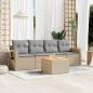 Preview: ARDEBO.de - 5-tlg. Garten-Sofagarnitur mit Kissen Beige Poly Rattan