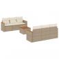 Preview: ARDEBO.de - 7-tlg. Garten-Sofagarnitur mit Kissen Beige Poly Rattan