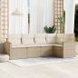 Preview: ARDEBO.de - 5-tlg. Garten-Sofagarnitur mit Kissen Beige Poly Rattan