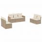 Preview: ARDEBO.de - 7-tlg. Garten-Sofagarnitur mit Kissen Beige Poly Rattan