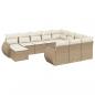 Preview: 11-tlg. Garten-Sofagarnitur mit Kissen Beige Poly Rattan