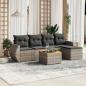 Preview: ARDEBO.de - 6-tlg. Garten-Sofagarnitur mit Kissen Grau Poly Rattan