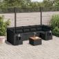 Preview: ARDEBO.de - 8-tlg. Garten-Sofagarnitur mit Kissen Schwarz Poly Rattan