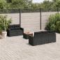 Preview: ARDEBO.de - 6-tlg. Garten-Sofagarnitur mit Kissen Schwarz Poly Rattan