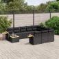 Preview: ARDEBO.de - 11-tlg. Garten-Sofagarnitur mit Kissen Schwarz Poly Rattan