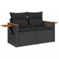 Preview: 11-tlg. Garten-Sofagarnitur mit Kissen Schwarz Poly Rattan