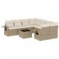 Preview: 9-tlg. Garten-Sofagarnitur mit Kissen Beige Poly Rattan