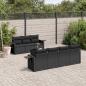 Preview: ARDEBO.de - 8-tlg. Garten-Sofagarnitur mit Kissen Schwarz Poly Rattan