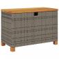 Preview: Gartentruhe Grau 80x40x48 cm Poly Rattan Akazienholz