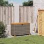 Preview: Gartentruhe Grau 80x40x48 cm Poly Rattan Akazienholz