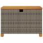 Preview: Gartentruhe Grau 80x40x48 cm Poly Rattan Akazienholz