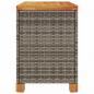 Preview: Gartentruhe Grau 80x40x48 cm Poly Rattan Akazienholz