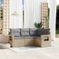 Preview: ARDEBO.de - 4-tlg. Garten-Sofagarnitur mit Kissen Beige Poly Rattan