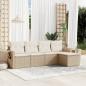 Preview: ARDEBO.de - 5-tlg. Garten-Sofagarnitur mit Kissen Beige Poly Rattan