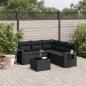 Preview: ARDEBO.de - 6-tlg. Garten-Sofagarnitur mit Kissen Schwarz Poly Rattan