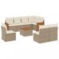 Preview: 9-tlg. Garten-Sofagarnitur mit Kissen Beige Poly Rattan